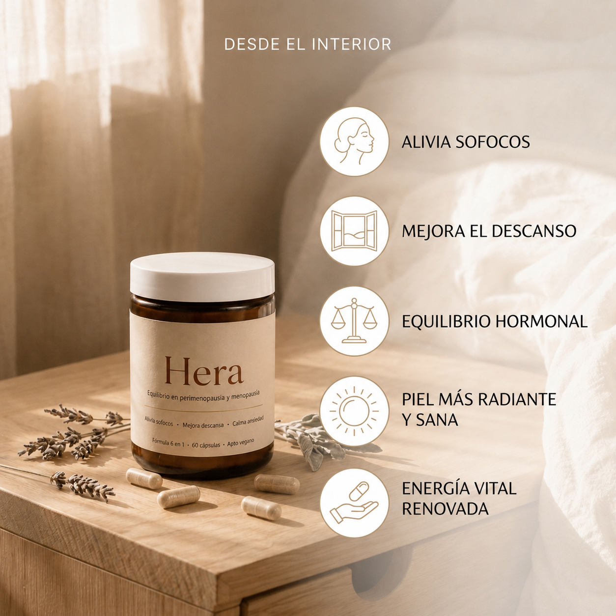 Hera™ | Alivia Sofocos, Insomnio y Ansiedad en Perimenopausia y Menopausia